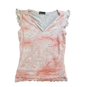Wet Seal Coral and White Textured Blouse